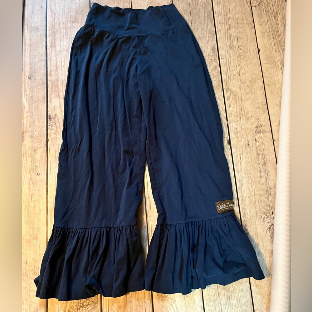 Matilda Jane mama ruffle pants blue medium